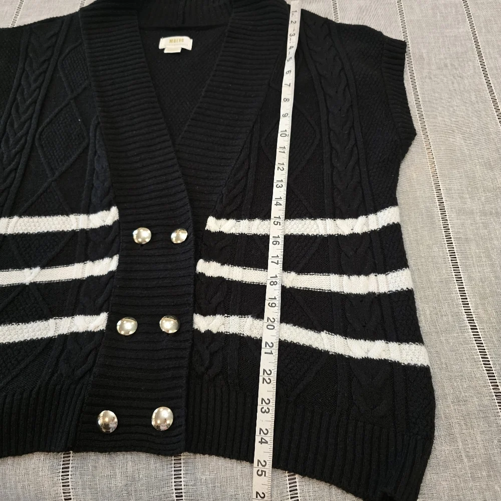 Maeve Sweater Vest Womens Small Cable Knitted Cap Sleeve Gold Buttons - Picture 9 of 13